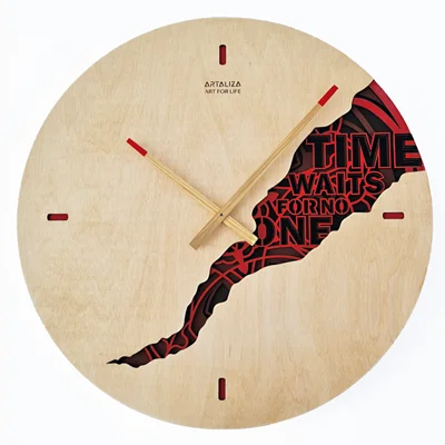 ساعت آرتالیزا چوبی مدل Time قرمز
