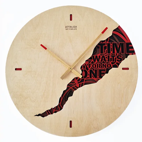 ساعت آرتالیزا چوبی مدل Time قرمز