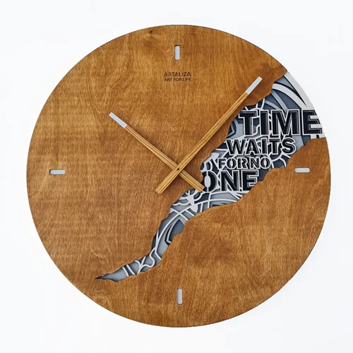 ساعت آرتالیزا چوبی مدل Time طوسی